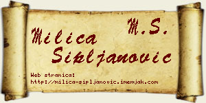 Milica Sipljanović vizit kartica